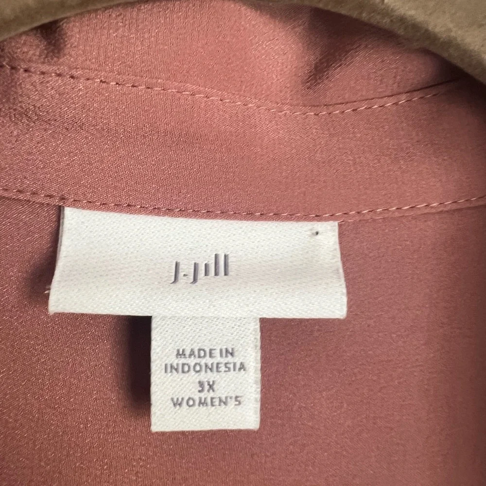 J. Jill Mauve Button-Up Blouse 100% Silk Size 3X - Picture 3 of 6